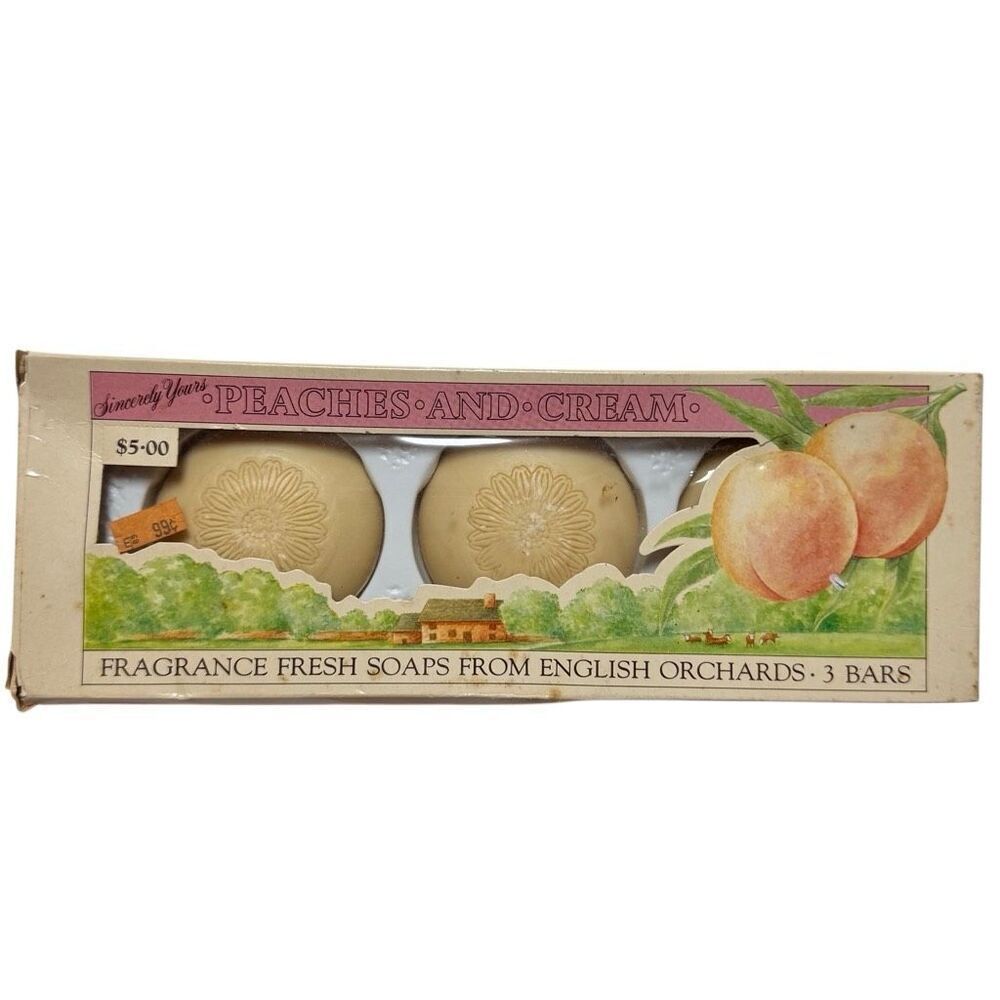 Sincerely Yours Peaches And Cream Fragrance Vintage Soap Bars Made In England